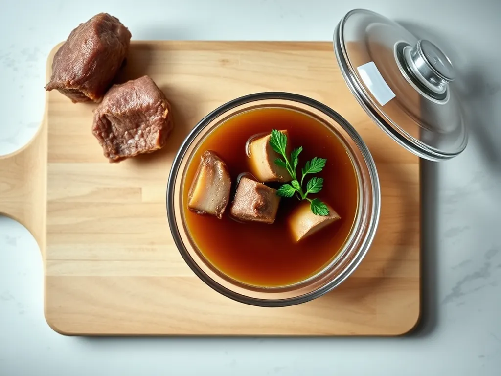 beef-broth — Frozen beef broth stays useful for months, then quality drifts.
