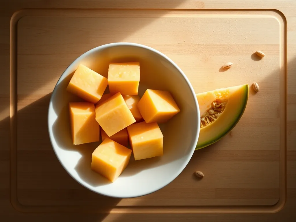 cantaloupe — Frozen cantaloupe keeps best for smoothies and sorbet-style blends.