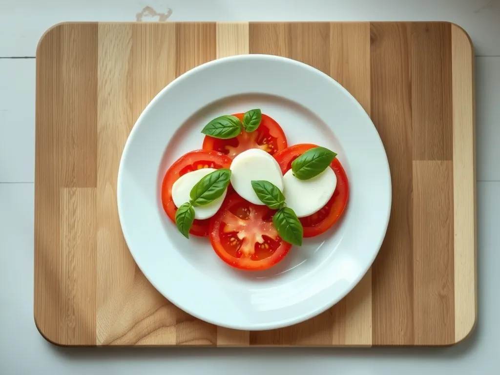 caprese-salad — Keep your tomato, mozzarella, and basil salad fresh in the fridge.