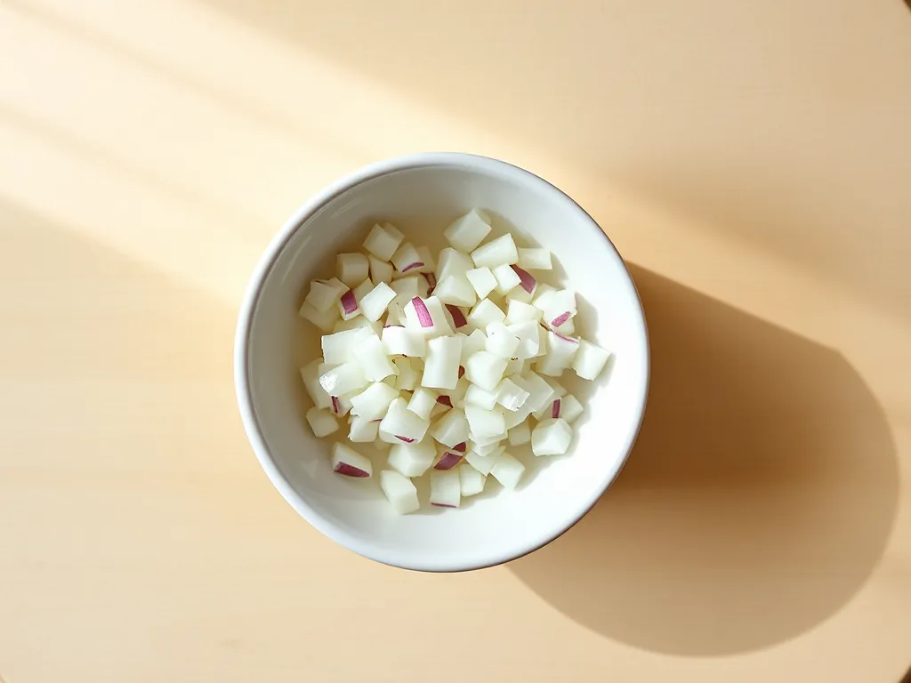 chopped-onions — Fresh smell, dry edges, and the telltale slimy slide