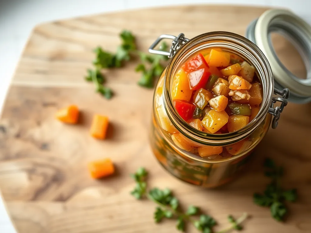 chow-chow — Keep your favorite chunky vegetable relish fresh and flavorful in the fridge.