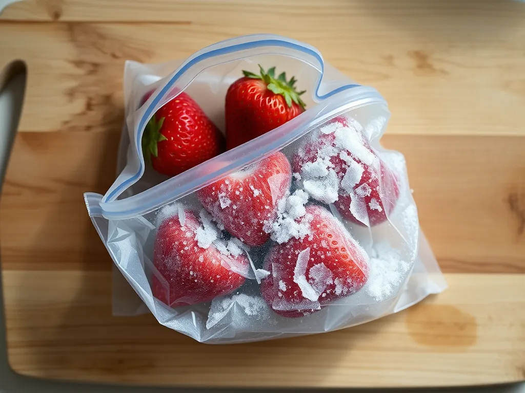 frozen-strawberries — Keep your smoothies fresh with proper freezer storage tips.