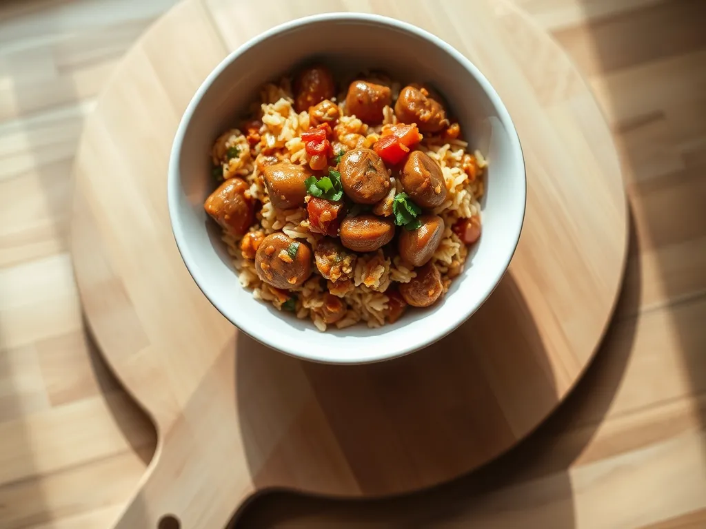 jambalaya — Leftover rice, meat, and sauce all age at the same pace.