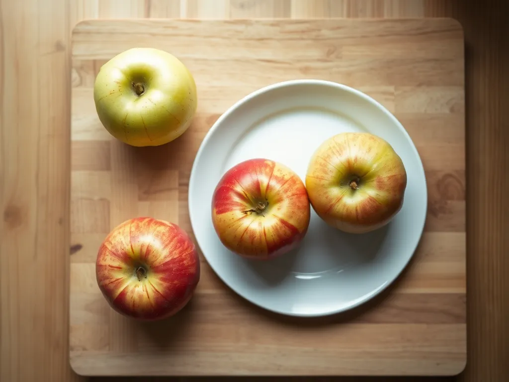 jazz-apples — Signs of freshness and spoilage in crisp jazz apples.