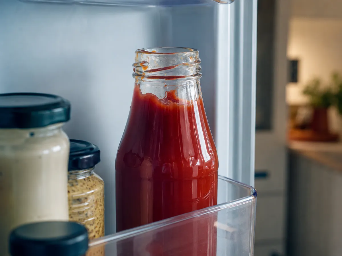Opened ketchup keeps well refrigerated, but it does eventually fade.