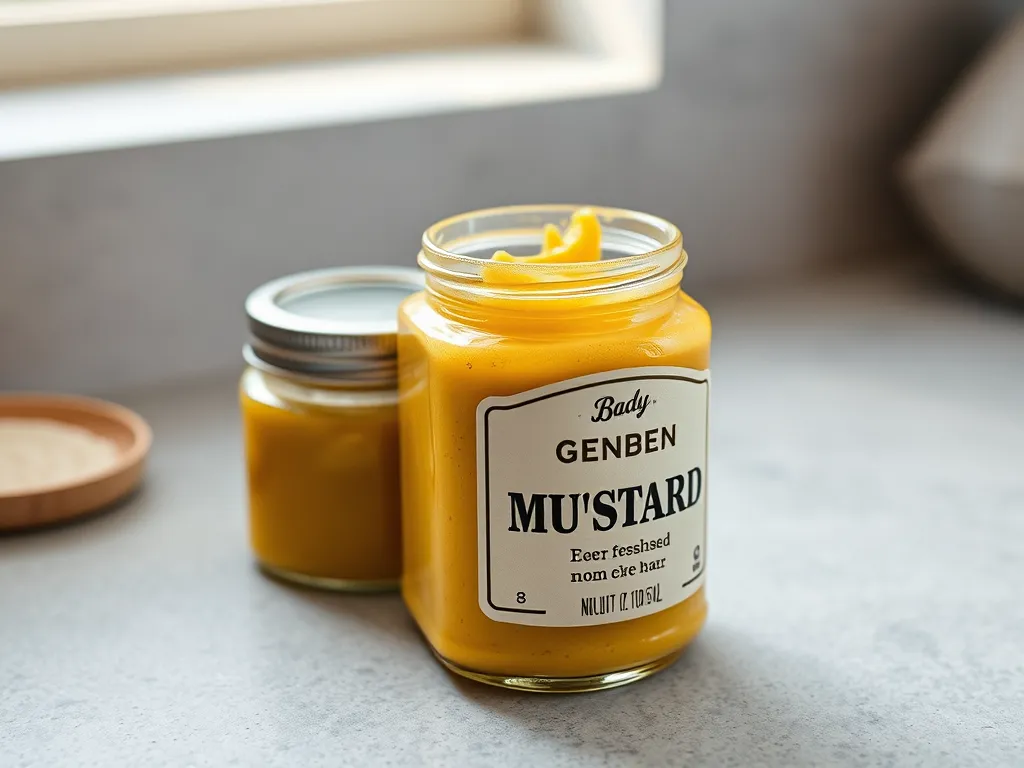 mustard — Fridge storage cues for mustard, from bright and sharp to dull and dry.