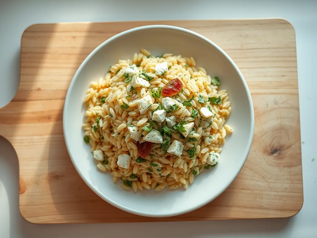 orzo-salad — Keep your pasta salad tasty and safe in the fridge.