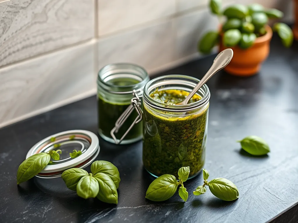 pesto — Pesto stays freshest with cool, clean handling