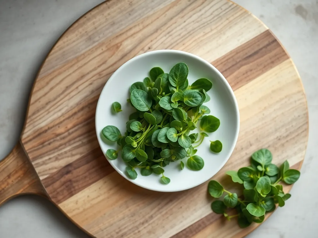 purslane — Keep this nutrient-dense leafy green crisp for your salads and sautés.