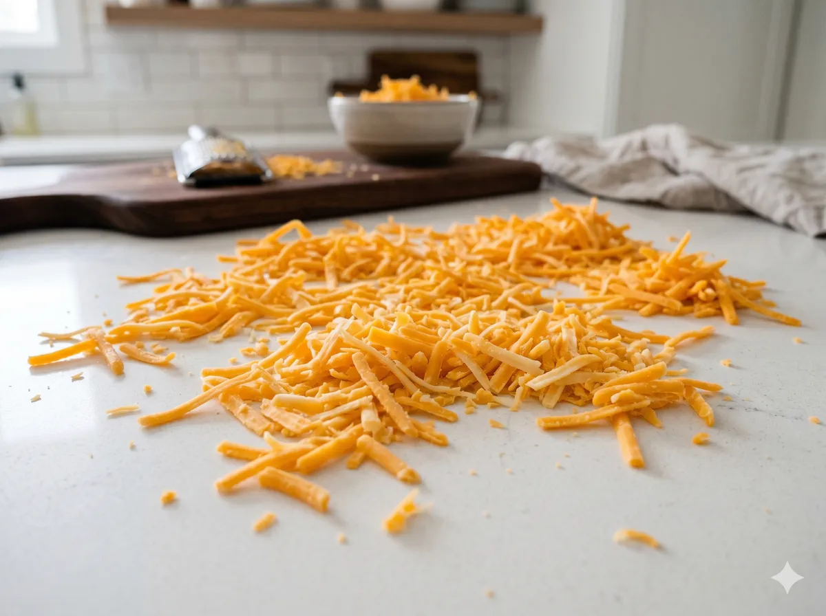 shredded-cheese — Shredded cheese is fine briefly at room temp, but the fridge is its real home.