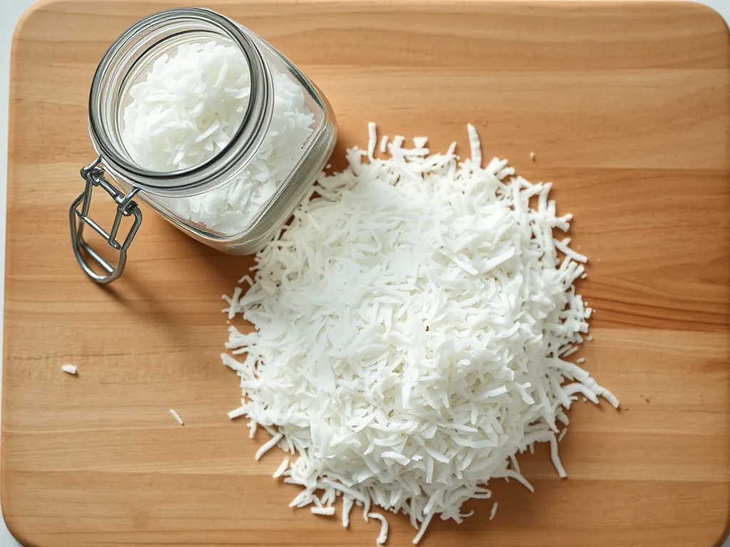 shredded-coconut — Identifying freshness in your pantry's tropical staple.