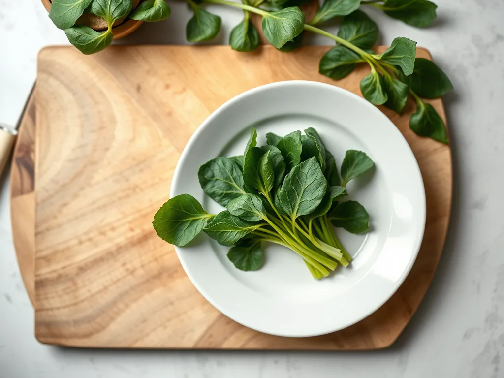 tatsoi — Keep your leafy greens crisp and vibrant in the fridge.