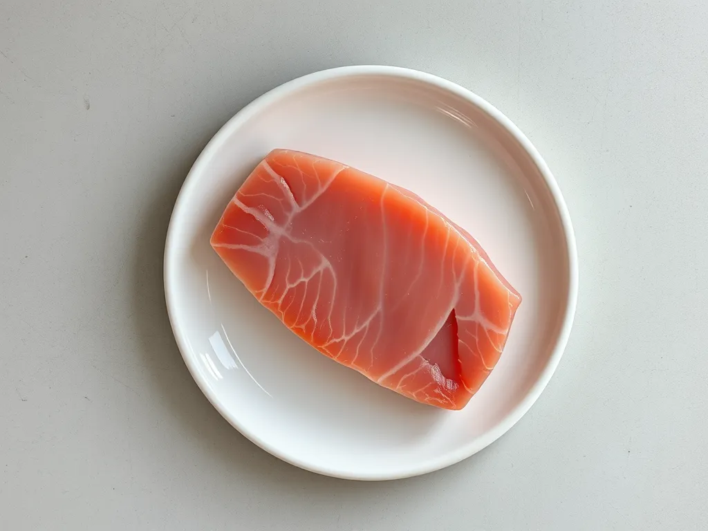 tuna-steak — Visible spoilage cues for tuna steak left out too long